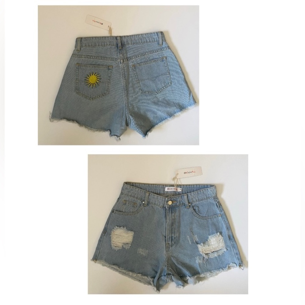 Order Plus Brand Denim Short Distressed Wash Women's Size M